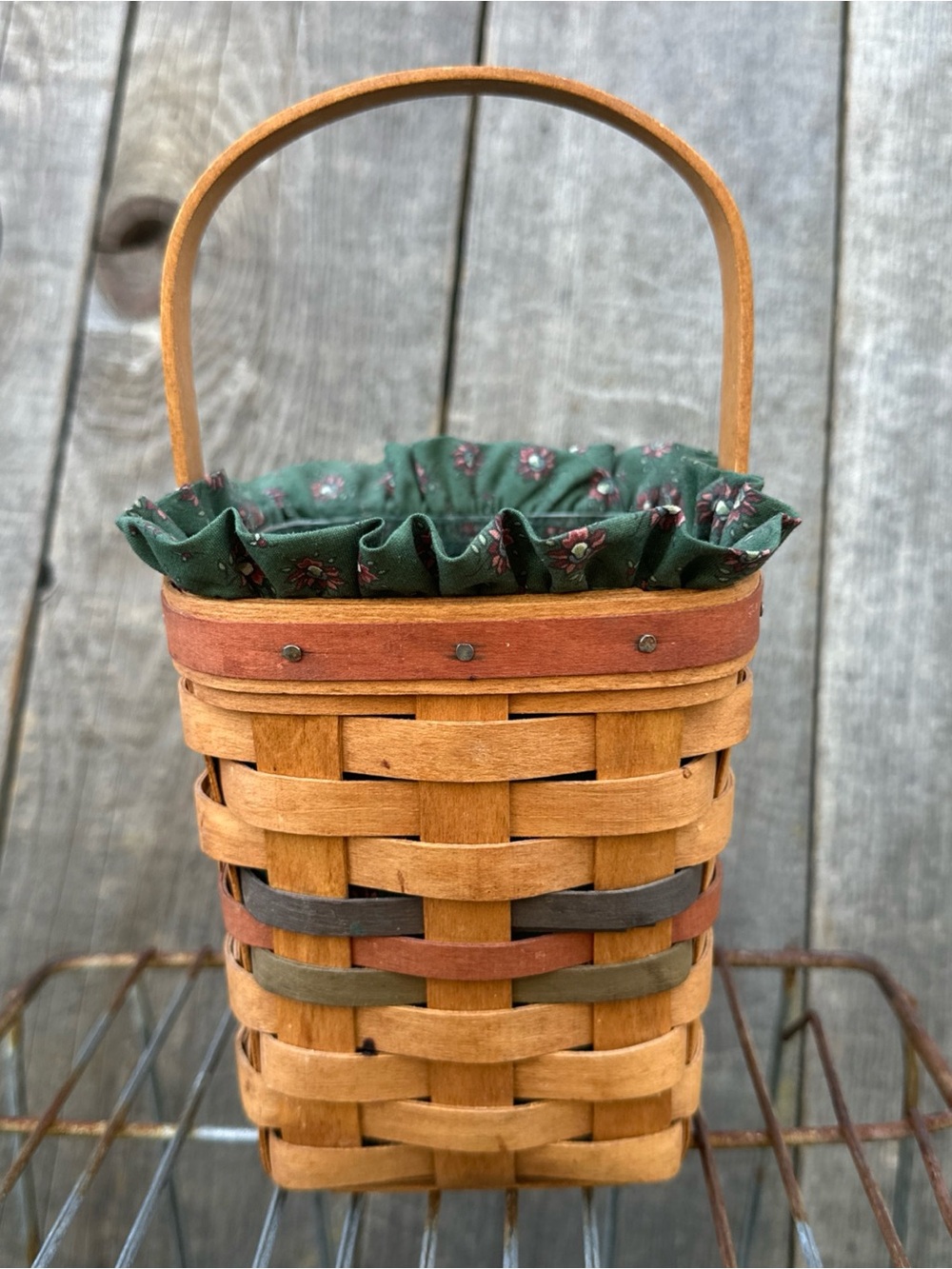 Vintage 1992 Longaberger Shades of Autumn Bittersweet Basket Complete 3-Pc Combo